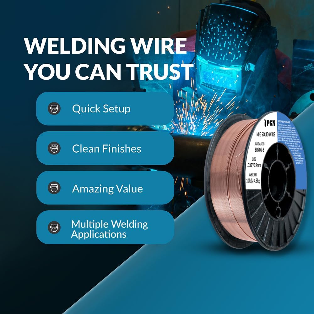 PGN ER70S-6 .035" Solid MIG Welding Wire - 10lb Spool