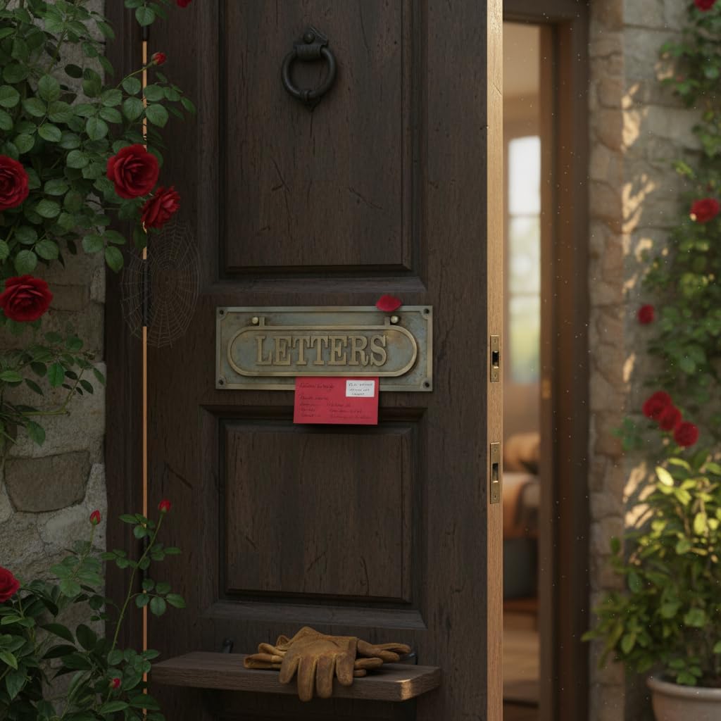 Classic Antique Style Brass “Letters” Door Plaque – Decorative Mail Slot Sign Plate for Front Door, Office Entry