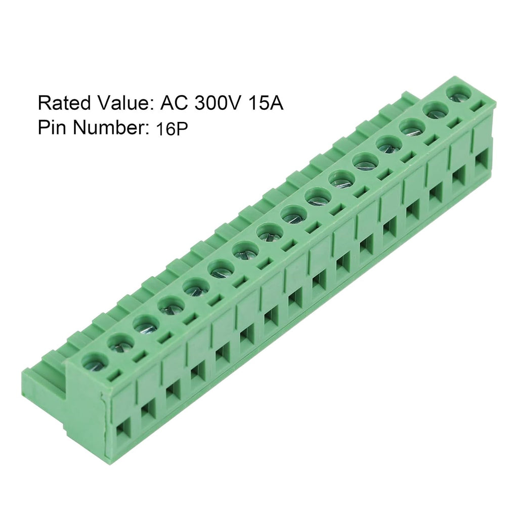 5Pcs 16 Pin 5.08mm PCB Screw Terminal Block, Pluggable Connector