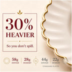 HEAVYWEIGHT Ivory Gold Scalloped Disposable Plates for Party 60 Pc