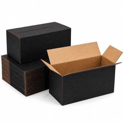 8x6x6 Black Shipping Boxes, Pack of 35