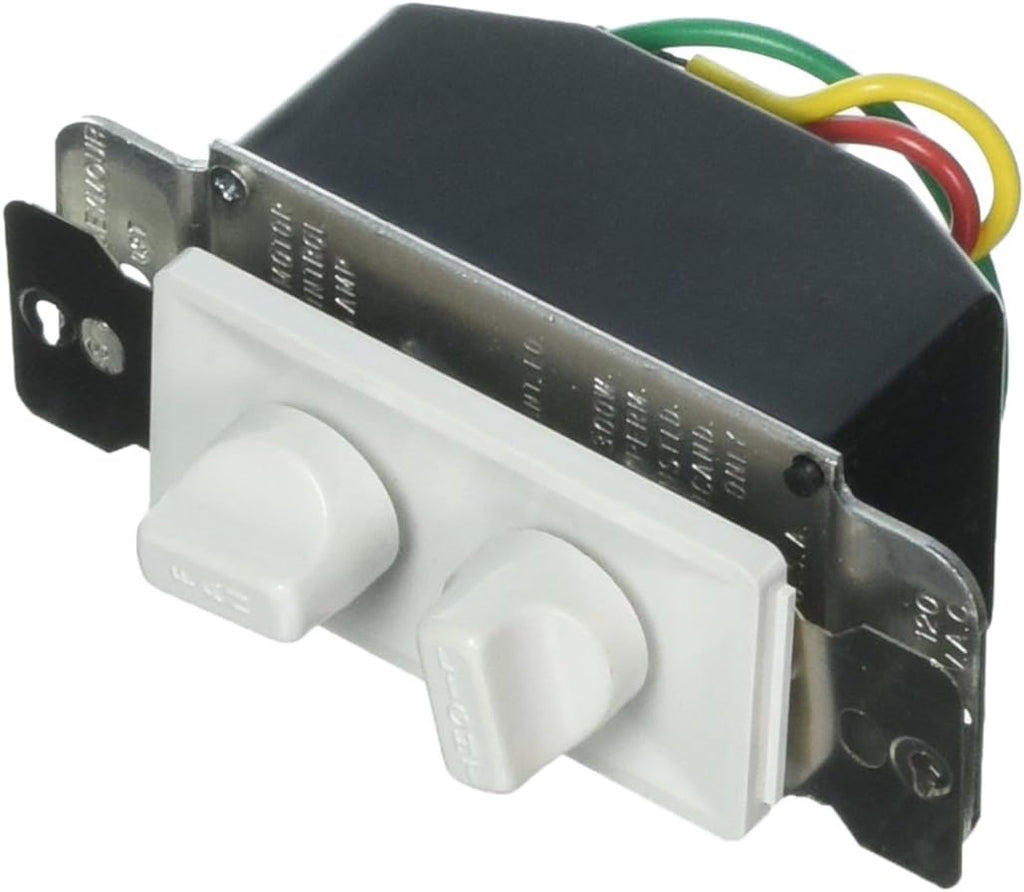 Legrand Dual Rotary Fan Speed & 300W Light Dimmer Switch, White 1-Pack