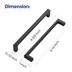 Matte Black Kitchen Cabinet Handles 6-1/4 Inch Pulls 30 Pack