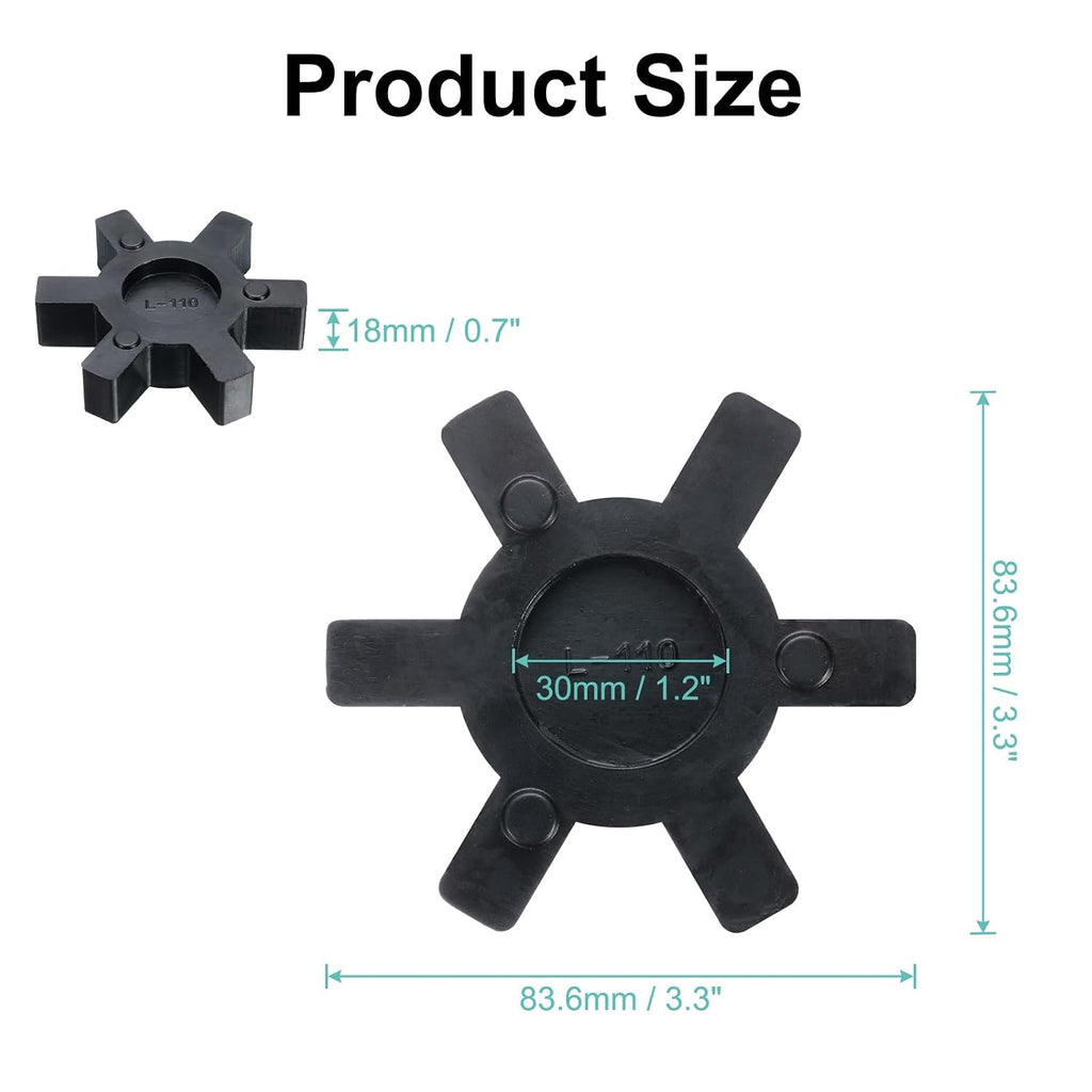 uxcell L110 Jaw Coupling Insert, Flexible Solid Type NBR Rubber Jaw Coupling Center Inserts for L Jaw Coupling L-Jaw Coupler Set, Black, Red