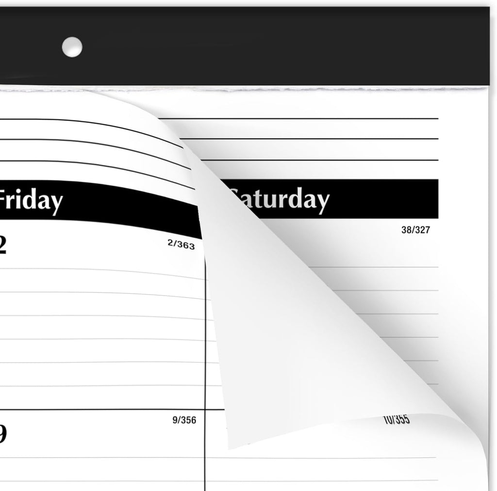 2026 Desk Calendar, Monthly, Desk Pad, 21-3/4" x 17", Large, Ruled Blocks (SK240026), White