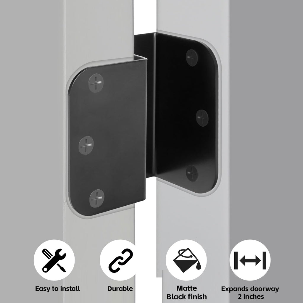 3 Pack Offset Hinges Matte Black 3.5 Inch with 5/8" Radius Corner