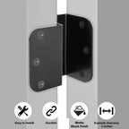 3 Pack Offset Hinges Matte Black 3.5 Inch with 5/8" Radius Corner
