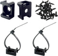 Saddle Type Cable Zip Tie Mounts Base Kit with Screw Hole,Set Strong 6 Inch Nylon Cable Ties and Screws Each 100
