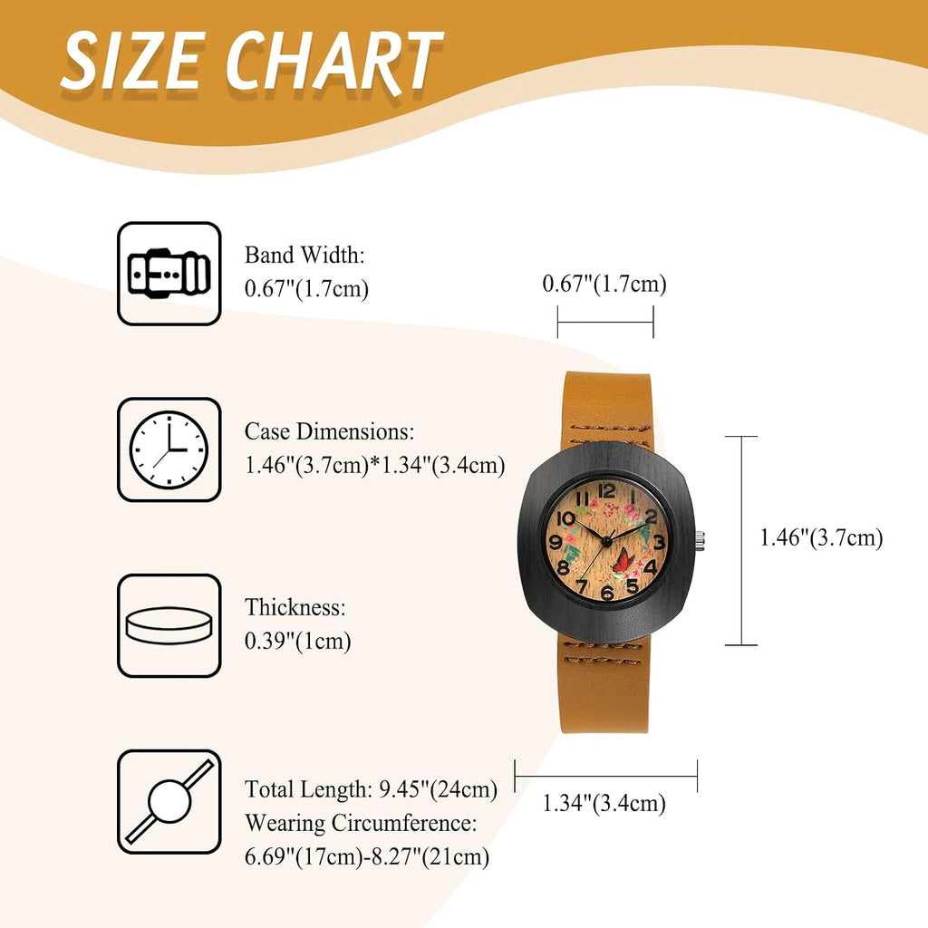 Women's Leather Wrist Watches: Vintage Retro Handmade Butterfly Floral Analog Quartz Arabic Numerals Bracelet Watch