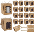 50pcs Candle Gift Boxes, Paper Gift Boxes 3.35x3.35x3.94inch Small Packaging Box with Visible Window Tags and Ropes