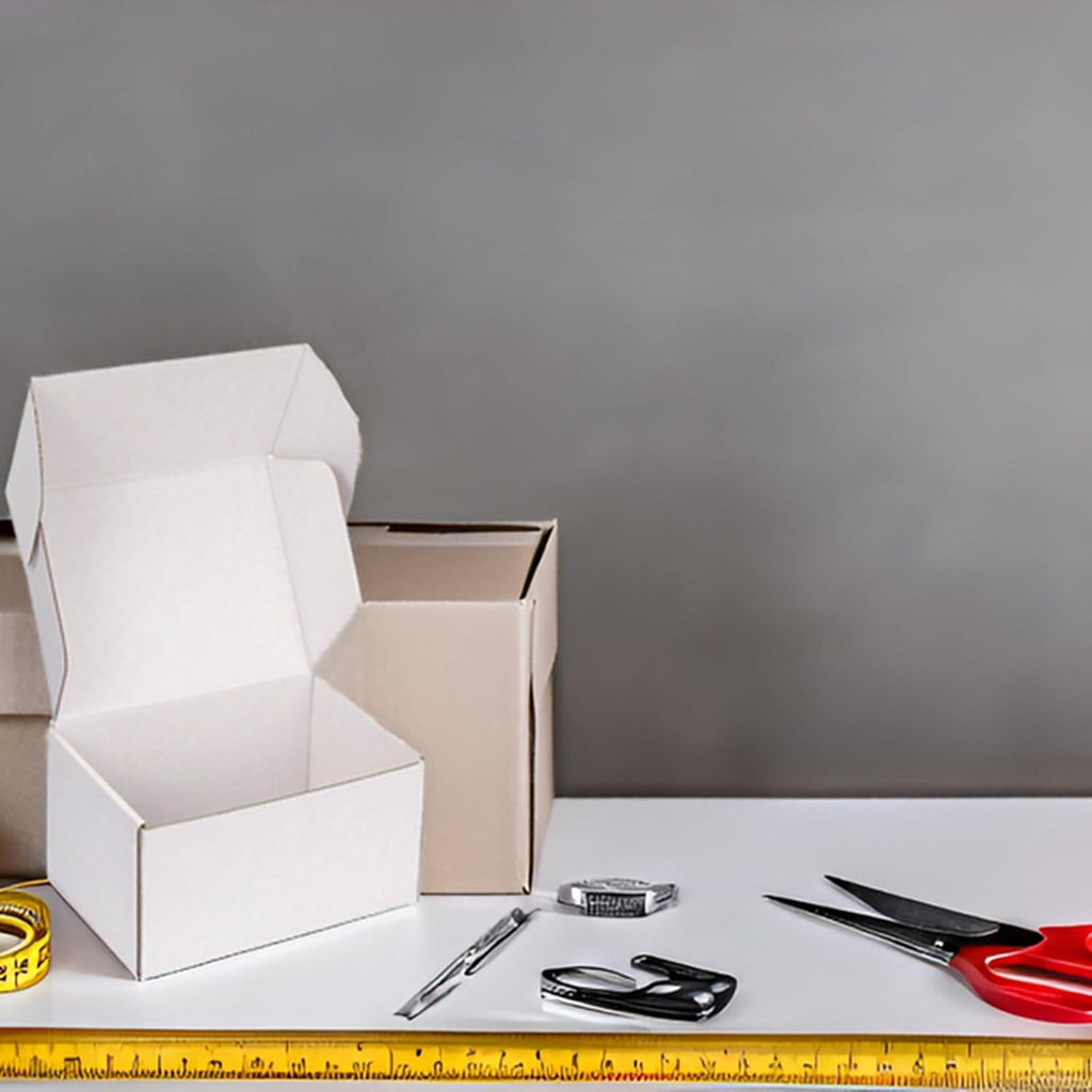 6x6x4 White Shipping Boxes for Small Business, Packing, 25 Pack