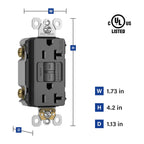 Legrand radiant 20 Amp GFCI Decorator Duplex Outlet Black 1 Pack