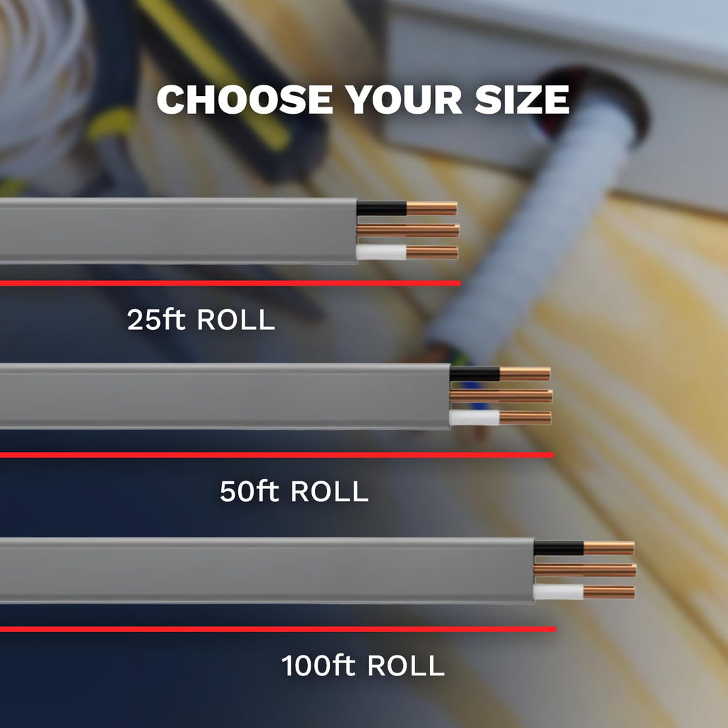 14/2 UF-B Copper Wire 14 Gauge Outdoor Direct Burial Electrical Underground Cable 14AWG 2 Connector Insulated Jacket
