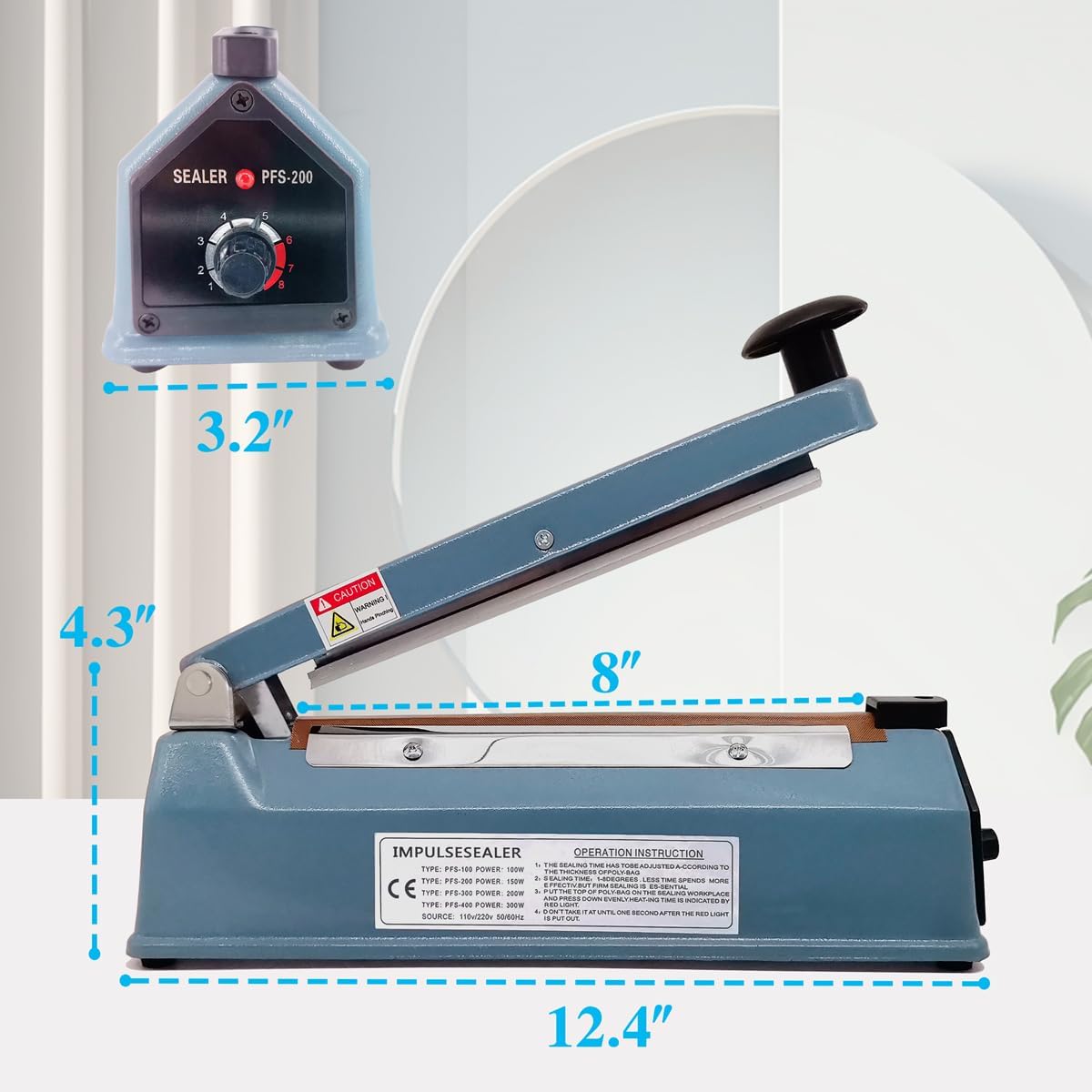 8 Inch 5mm Impulse Heat Sealer Machine