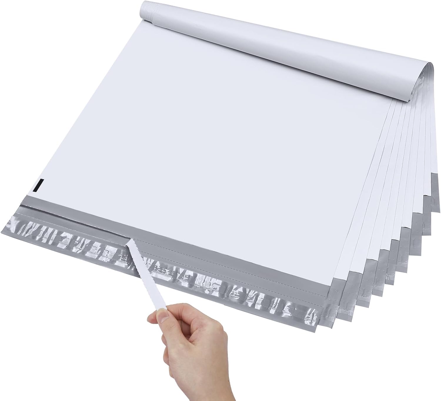 Poly Mailers 14.5x19 50Pcs White Large Shipping Bags for Clothes | Mailers Poly Bags with Self Seal and Easy-Open