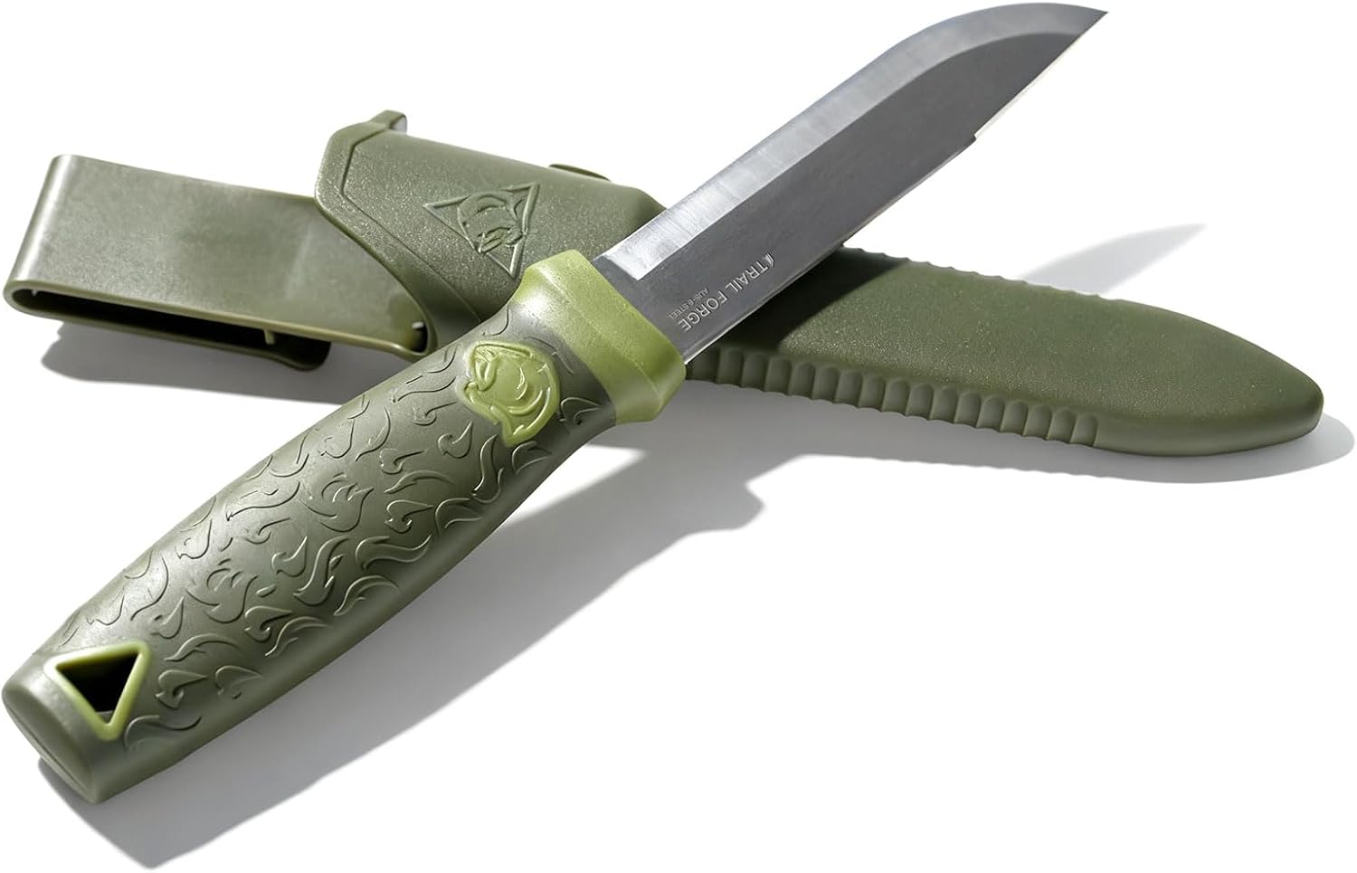 TrailForge Fixed Blade Knife with Sheath,9.67-Inch | FullTang Blade Bushcraft Knife for Camping,Outdoor, Survival
