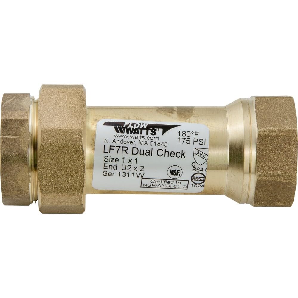 Watts Water Technologies 72205 LF7RU22 1 Dual Check Valve, Fip Lf, 1" (LF7RU2-2 1)