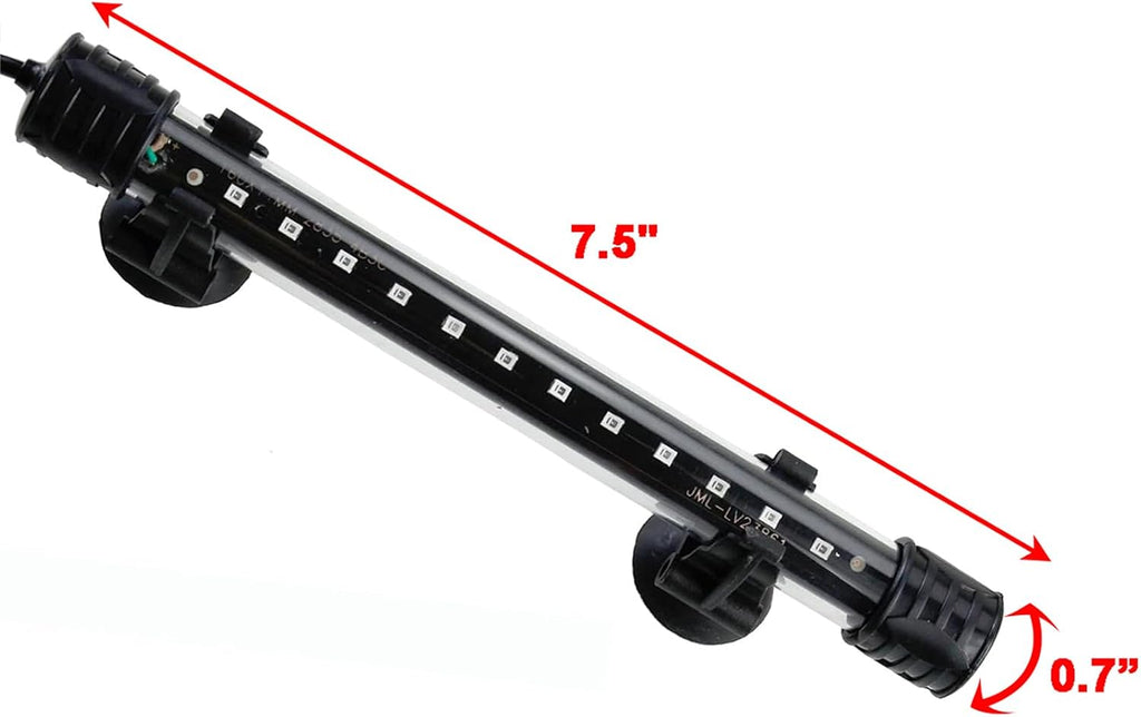 Aquarium LED Submersible Light 7.5 Inch Underwater Fish Tank Light (Blue)