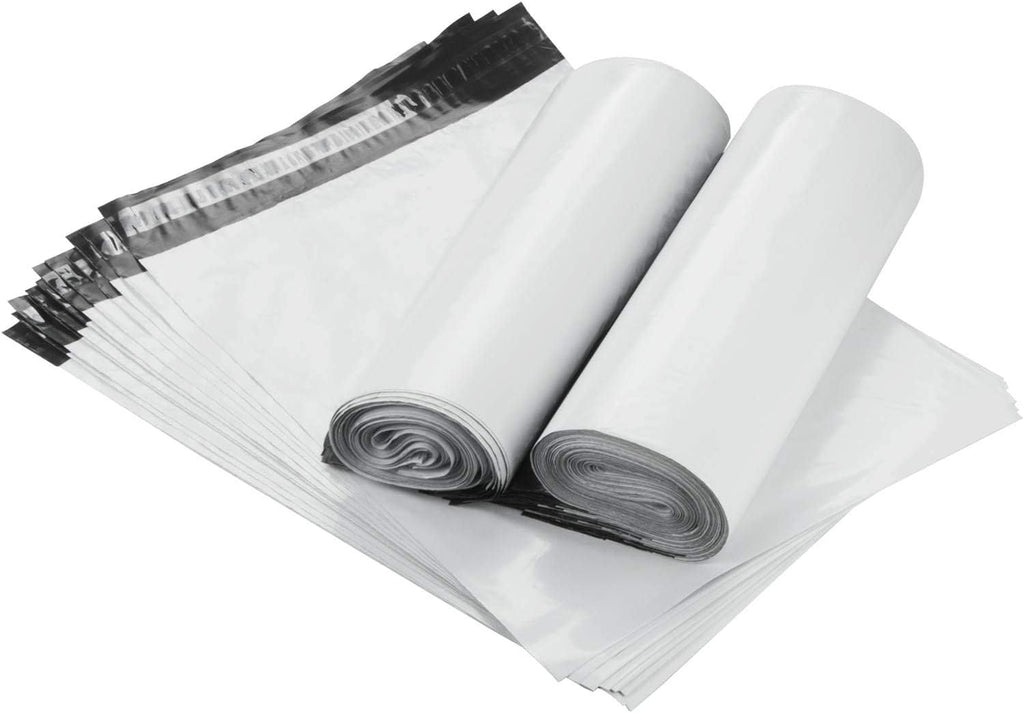 200 Pcs 11x14 Poly Mailers Envelopes Shipping Bags for Clothing or Soft Items, Waterproof Tear-proof White Self Seal