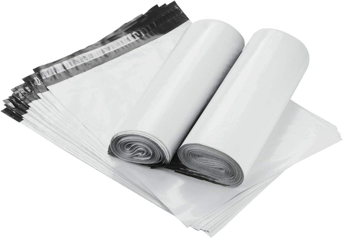 200 Pcs 11x14 Poly Mailers Envelopes Shipping Bags for Clothing or Soft Items, Waterproof Tear-proof White Self Seal