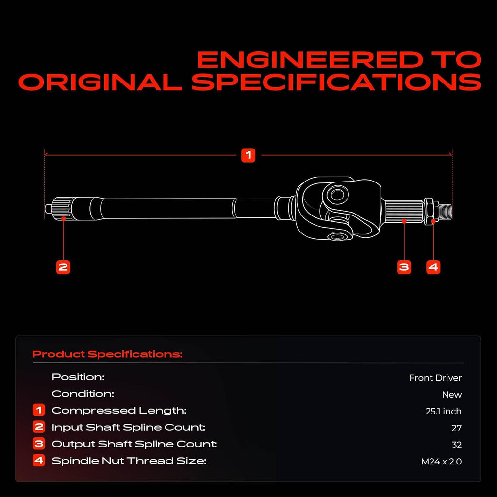 A-Premium Front Left Driver Side CV Axle Shaft Assembly