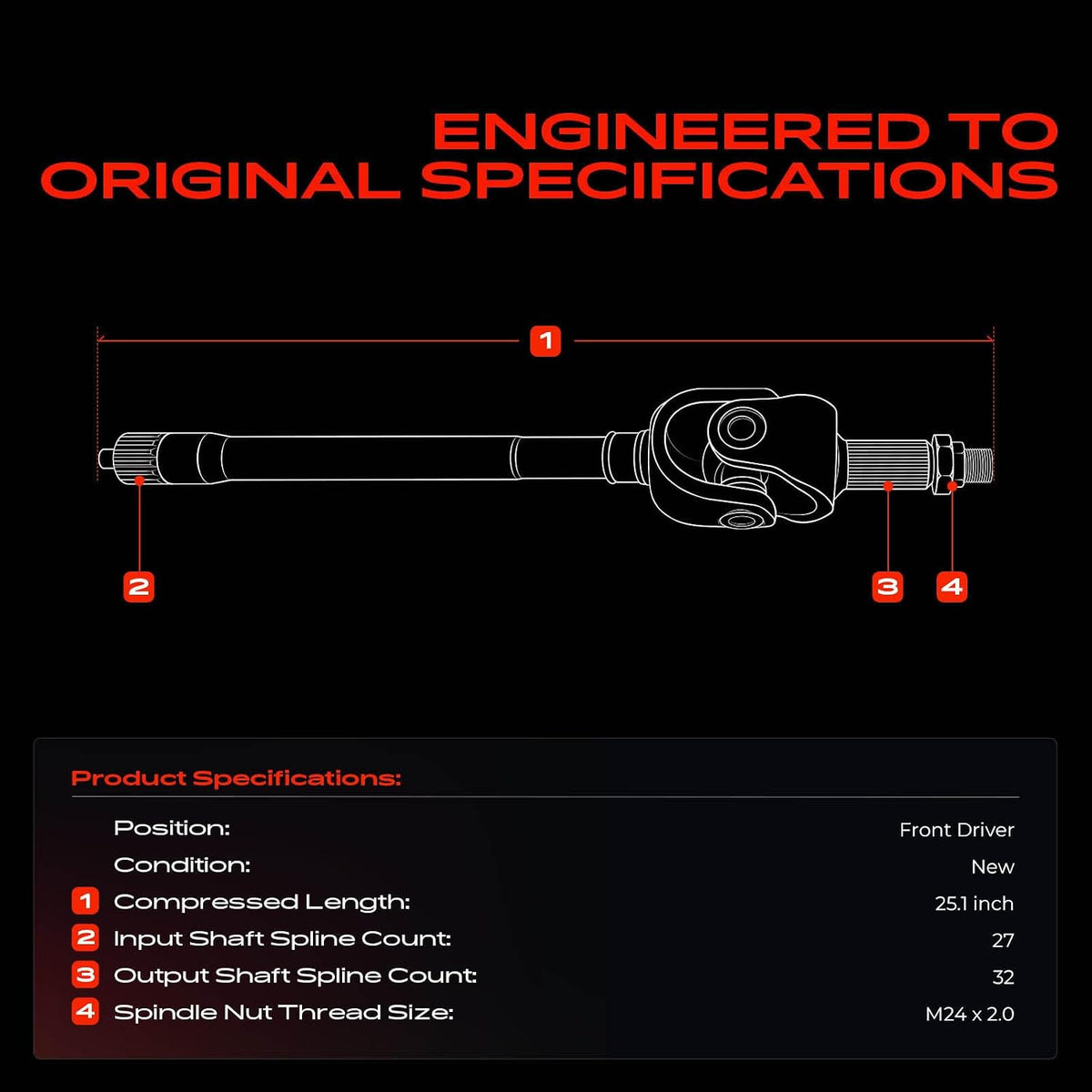 A-Premium Front Left Driver Side CV Axle Shaft Assembly