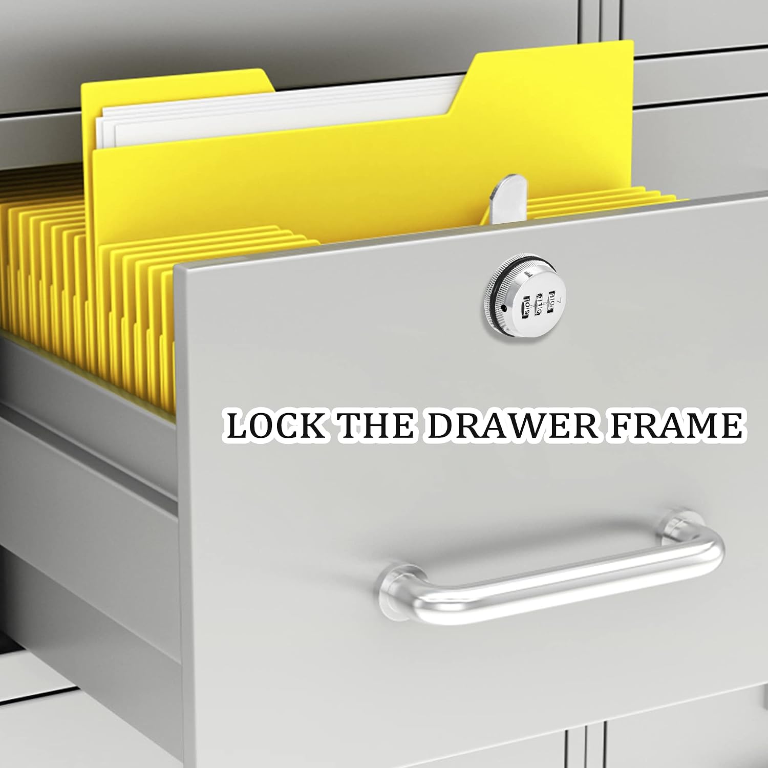 Number Combination Lock for File Cabinet, Cam Lock for Mailbox | 1-1/8 Inch Metal Combo Drawer Lock, Keyless Cabinet