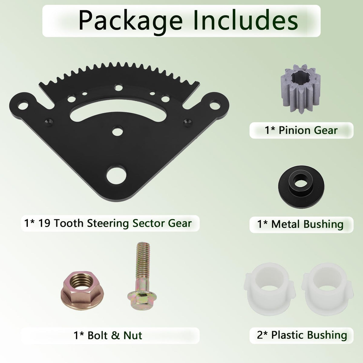 19 Tooth Steering Sector Gear Pinion Gear Repair Kit Fit for John Deere | Fits for D100 D110 D120 LA100 LA110 LA120 D