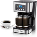 12-Cup Programmable Coffee Maker, Black & Stainless Steel | Regular & Strong Brew Drip Coffee Machine for Home and