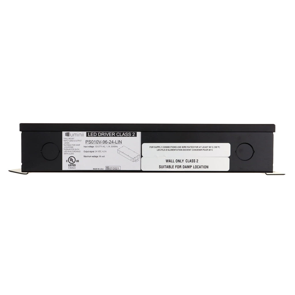 PS010V-96-24-LIN Plenum LED Driver, 120-277VAC, 96-Watt, 24Vdc 4A