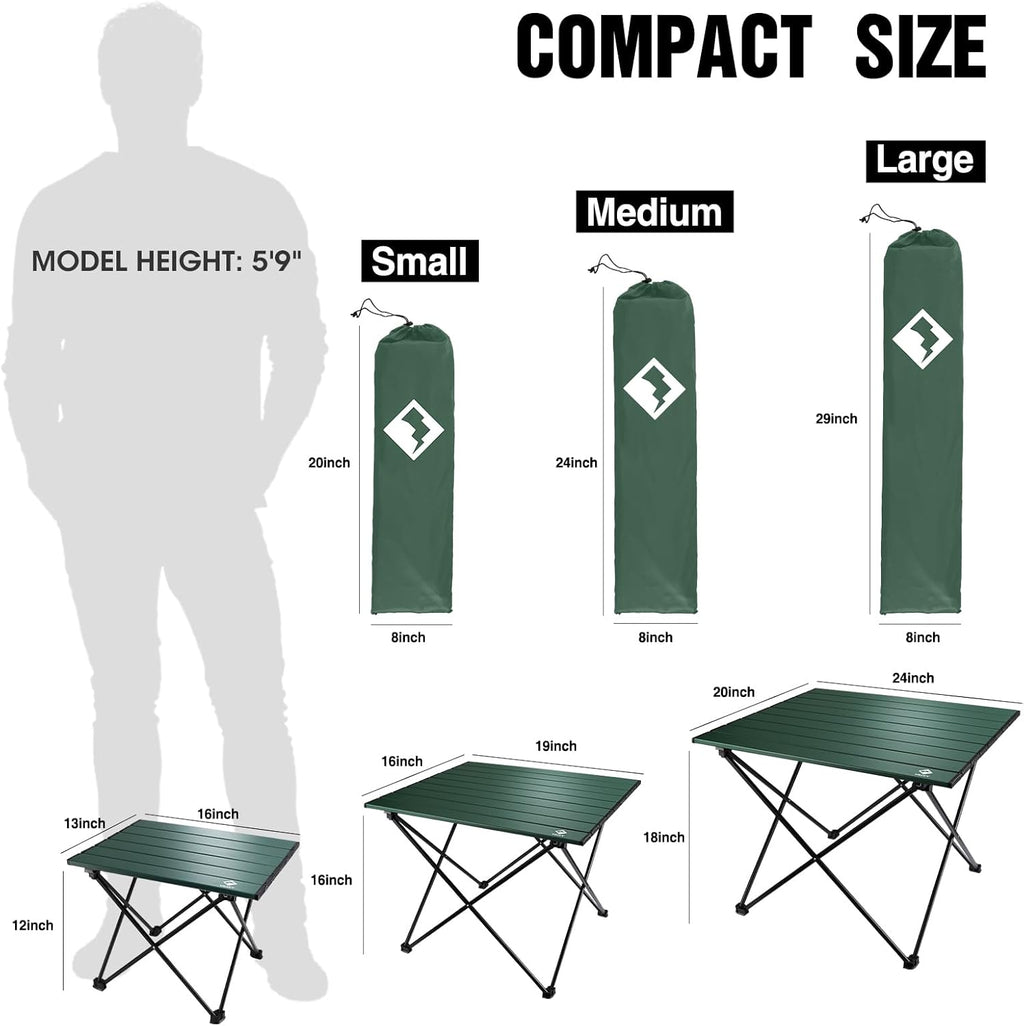 Portable Camping Side Table, Ultralight Aluminum Folding Beach Table | Lightweight & Portable, Aluminum Folding Table