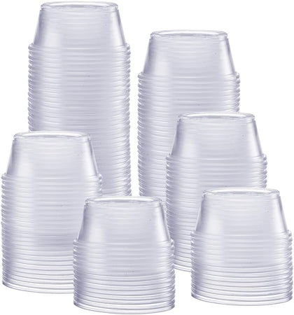 3.25 oz. Clear Disposable Plastic Portion Cups (No Lids), [250 Count] Souffle Cups, Jello Shot Cups, and Sauce Cups