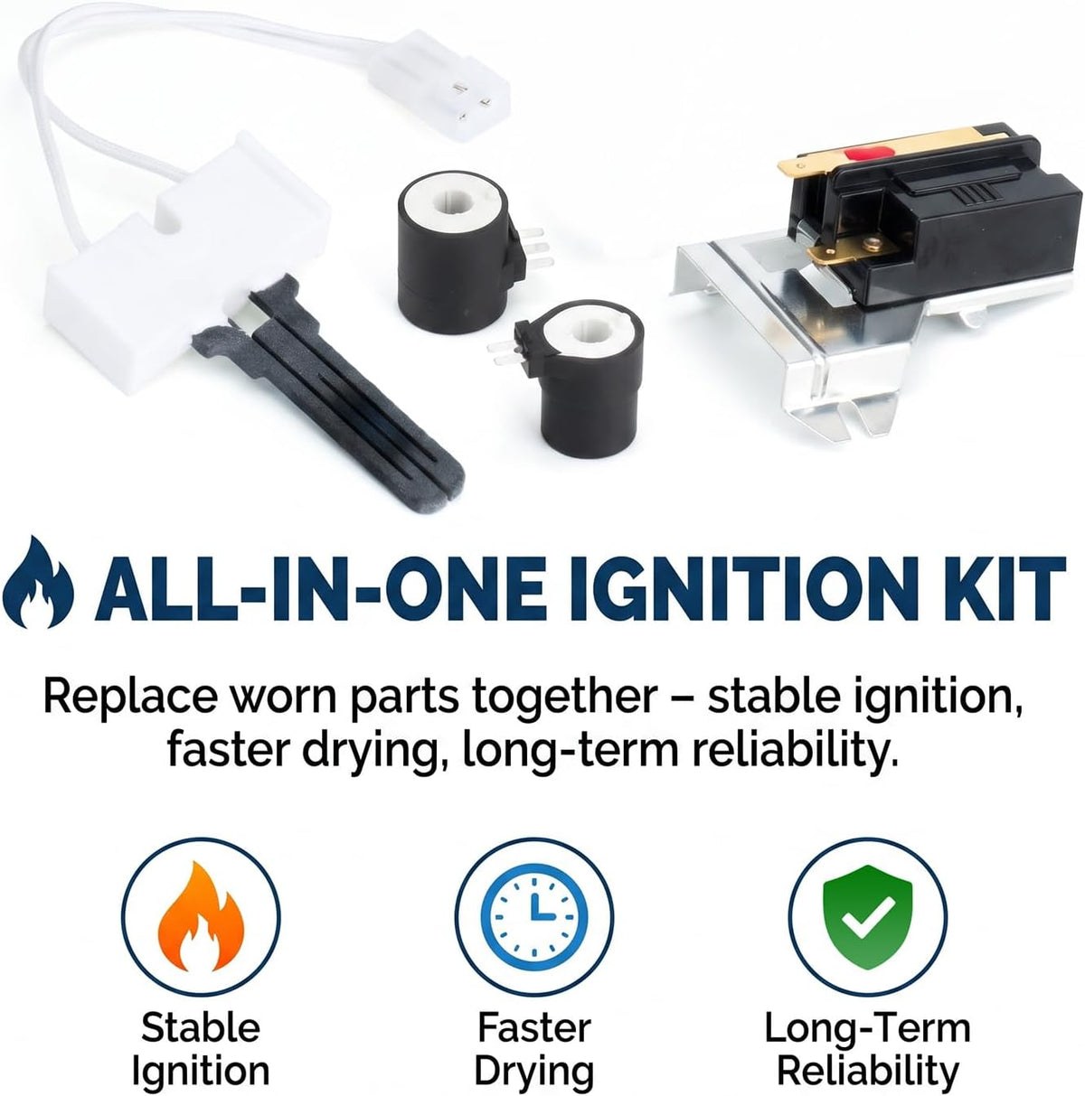 Gas Dryer Igniter Parts Kit Compatible with Whirlpool Maytag Kenmore Dryers