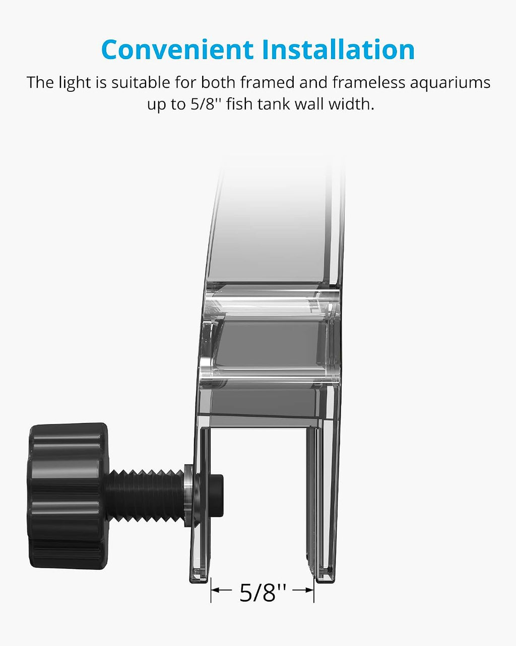 Clip-on Planted Aquarium Light for Fish Tank | Plant-Optimized Full Spectrum, Independent Brightness Control, Sunrise