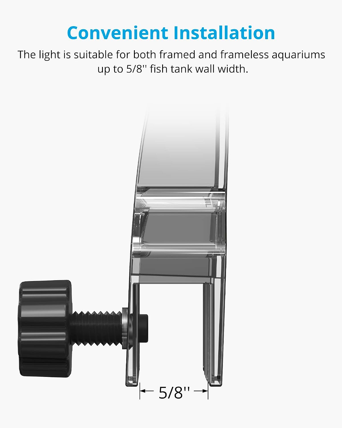 Clip-on Planted Aquarium Light for Fish Tank | Plant-Optimized Full Spectrum, Independent Brightness Control, Sunrise