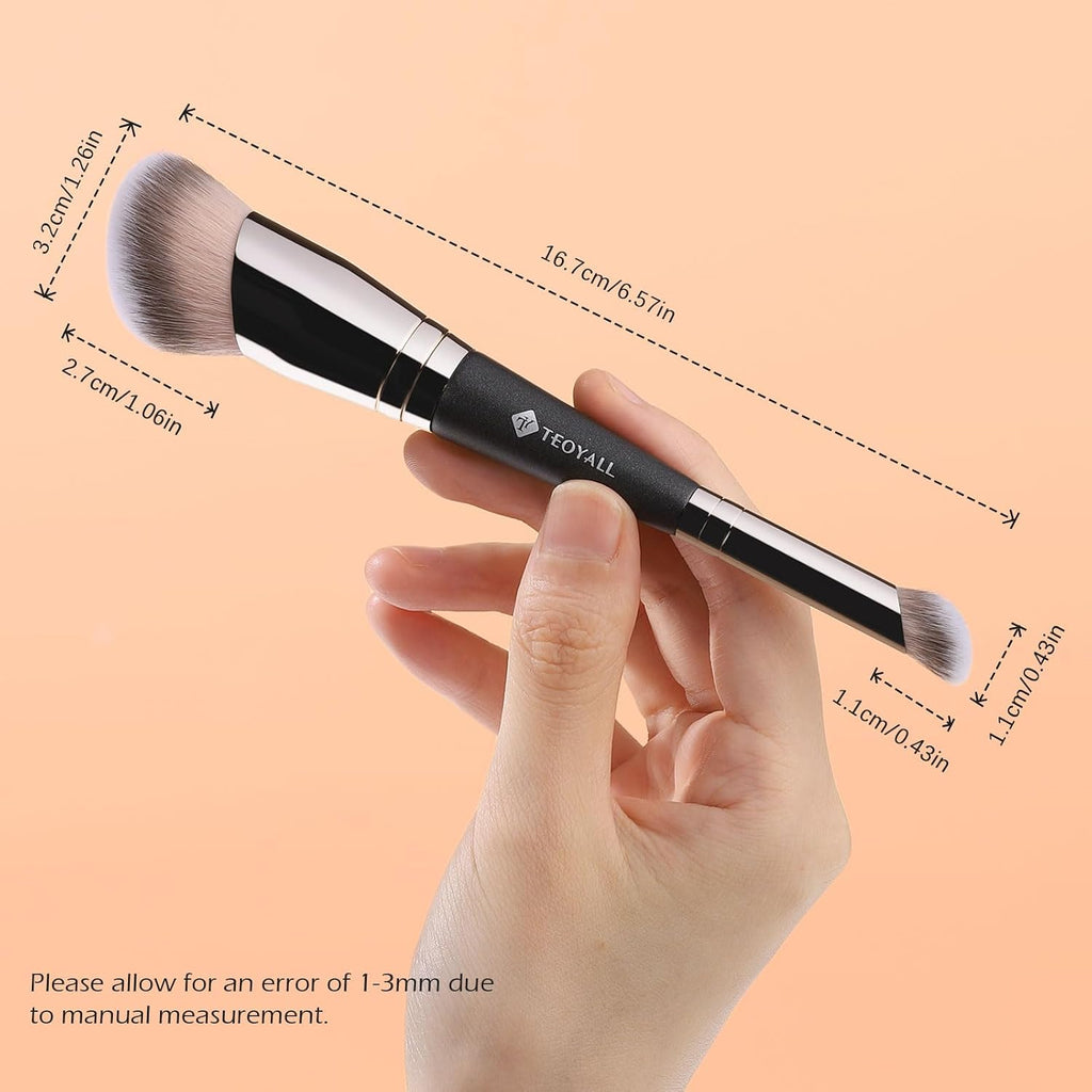 Dual-Ended Brush,Angled Foundation and Under Eye Concealer Brush