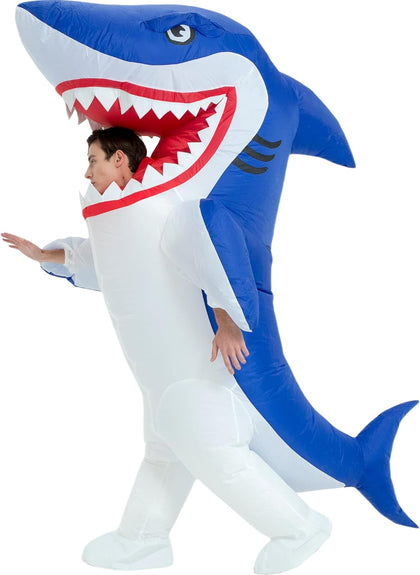 Halloween Inflatable Costume Adult,Blow Up Full Body Shark Suit Men Women