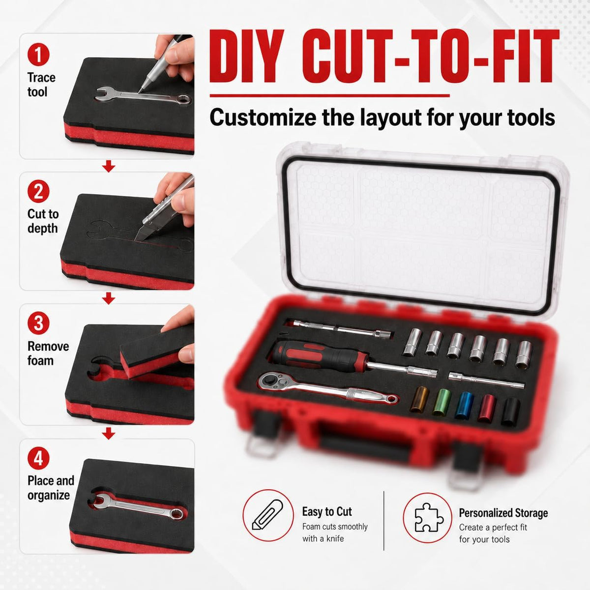 Packout Foam Insert for Milwauke 48-22-8435 Foam Packout Insert & Tool Box