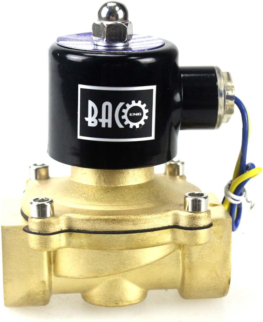 BACOENG Brass Electric Solenoid Valve 1" AC110V (NPT, Normally Closed)