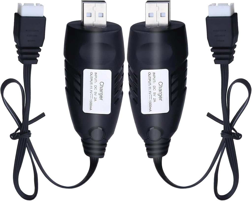11.1V Battery Charger Airsoft - 2A 1500mAh USB Chargers with XH-4P Plug Gel Blaster 3S Lipo Battery 11.1 Volt Li-ion