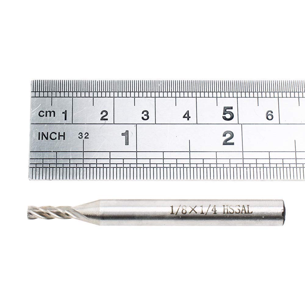 1/8" HSS 4 Flute End Mill Cutter 2PCS CNC Milling Bits
