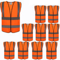 High Visibility Reflective Safety Vest Bulk 10 Pack