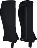 Unisex Adult Amara Synthetic Equestrian Half Chaps Black leather half chaps (XX-Large)