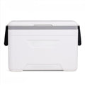25 QT Hard Sided Cooler White, UV Resistant Ice Chest with Fish Ruler, Swing Handles for Fishing Boat Trip