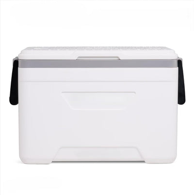 25 QT Hard Sided Cooler White, UV Resistant Ice Chest with Fish Ruler, Swing Handles for Fishing Boat Trip