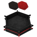 2 Pcs Dice Tray PU Leather Dice Trays Folding Hexagon Dices Holder
