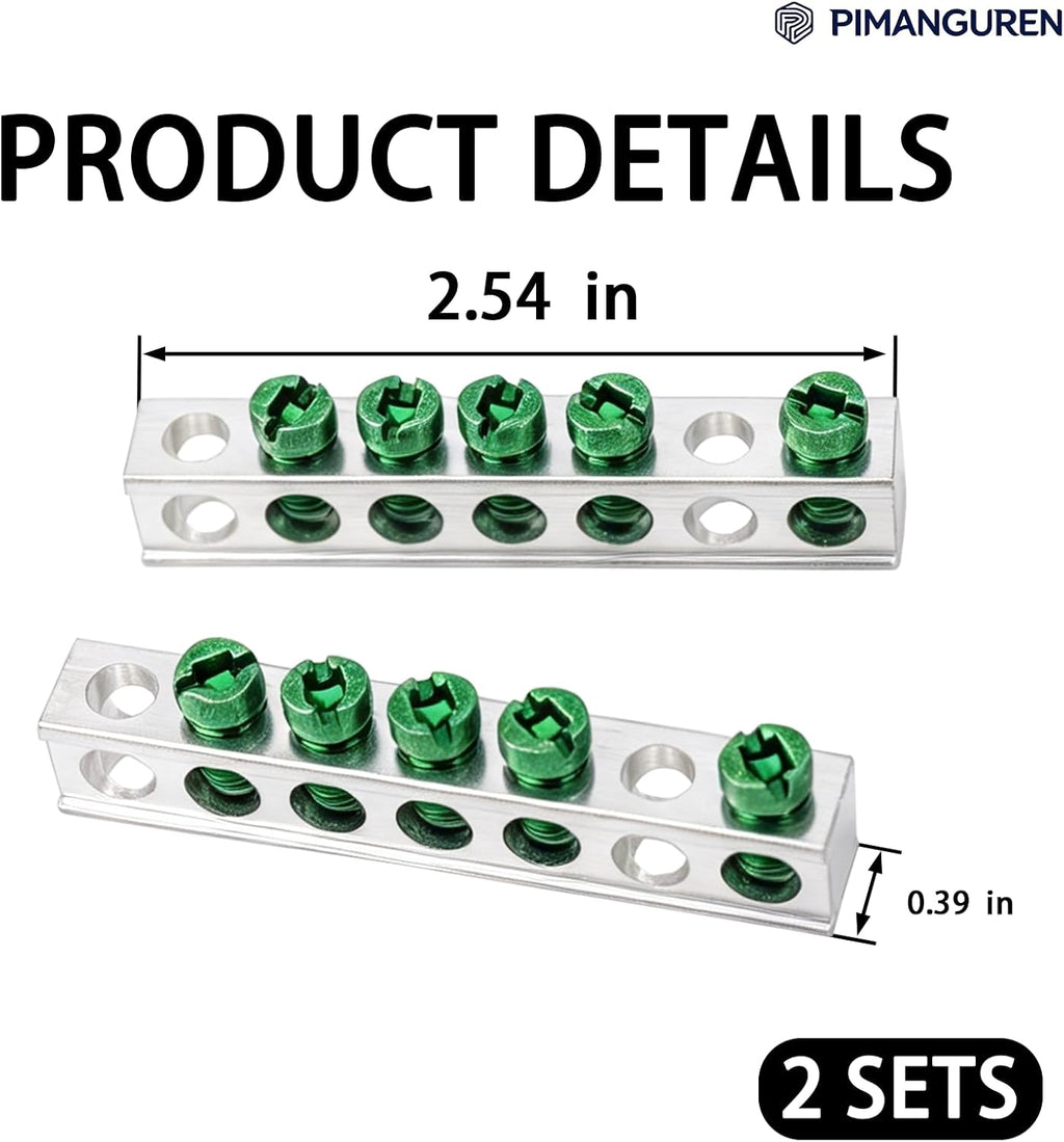 5 Terminal Ground Bar Kit for Eaton Electrical Panel 2 Pack