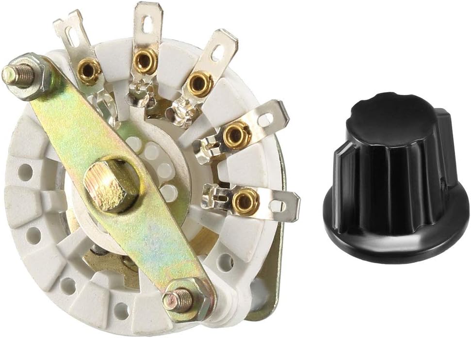 uxcell 1P4T 1 Pole 4 Position 1 Deck Rotary Switch Selector with Knob