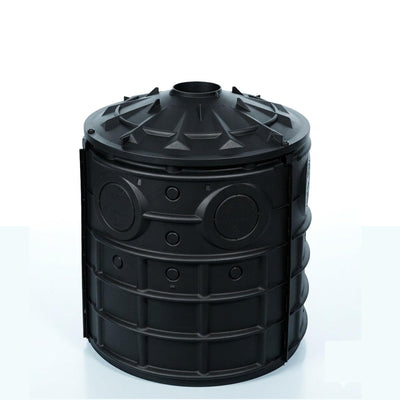 50 Gallon Stormwater Dry Well, Heavy Duty Catch Basin with Reinforced Fiberglass HDPE, Ribbed Structure, No-Tool