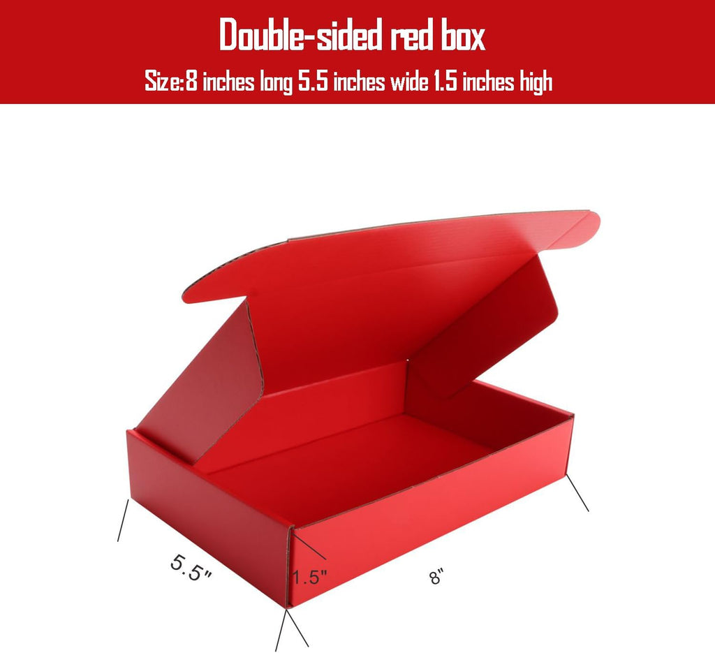 Small Red Shipping Packaging Boxes L8xW5.5xH1.5Inch 20Pcs Mailer Boxes